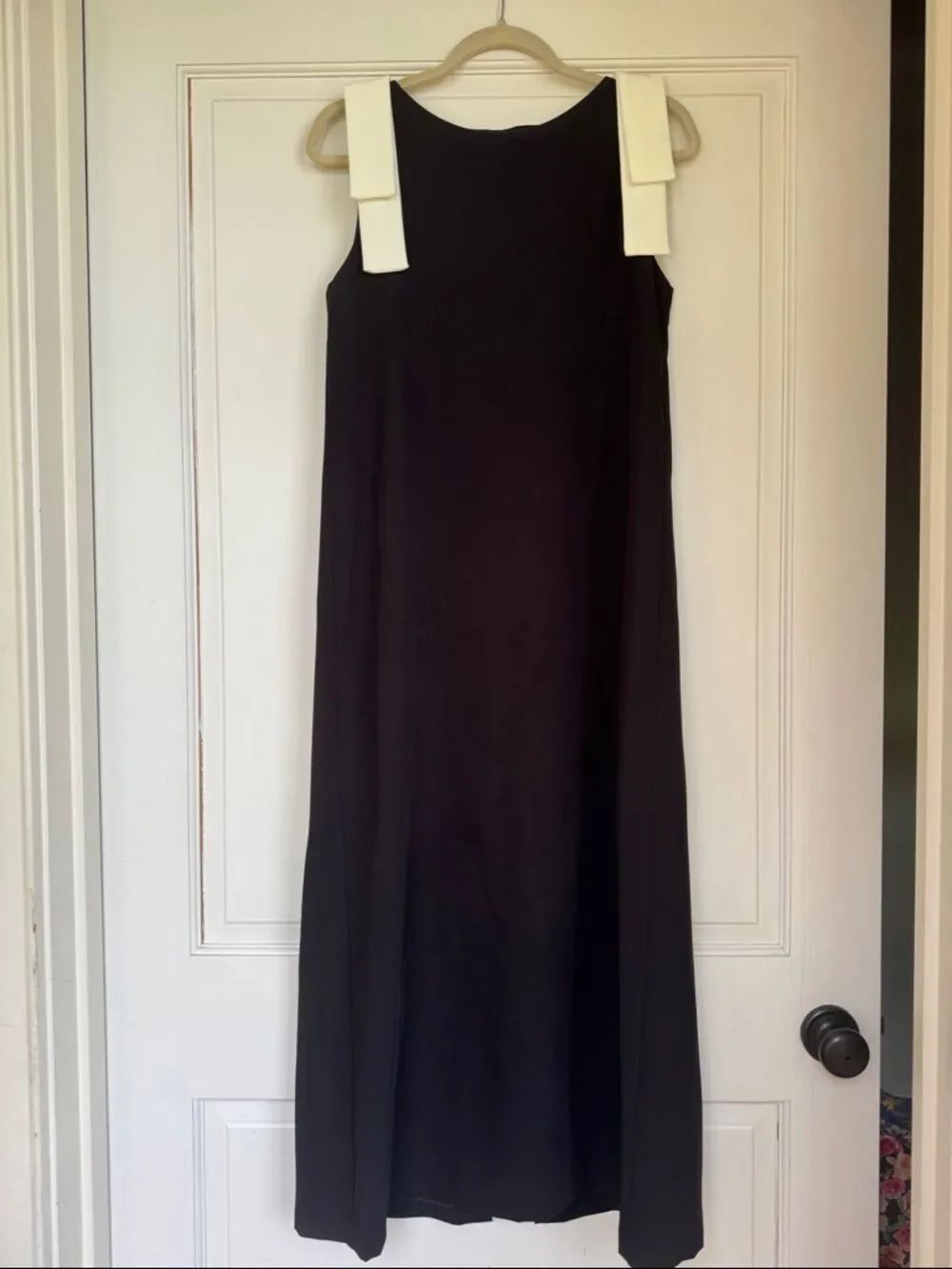 Adriano Goldschmied Black Dress with White Bow Detail